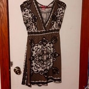 She's Cool Bandana Dress Black Brown Sleeveless